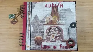 Libro de firmas 4 para Adrián temática Harry Potter