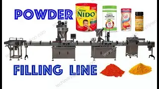 powder filling capping labeling line Techinery® powder filler capper label applicator
