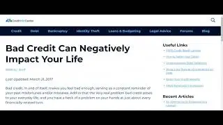 Bad Credit Can Negatively Impact Your Life