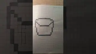 Как нарисовать ведро воды из Minecraft.