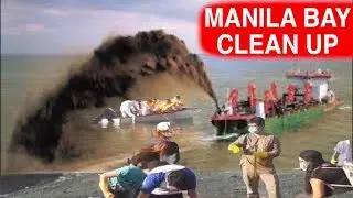 MANILA BAY NGAYON Paghuhukay Ng Basura Gamit Ang Amphibious Excavator