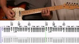How to Play the Chords to Carry On by The Score on Guitar with TAB