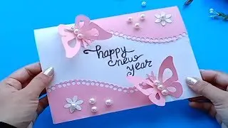 How to make New Year Card//Handmade easy card Tutorial