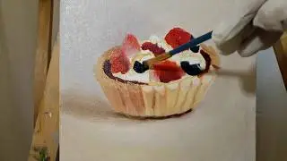 Как нарисовать пирожное.1 часть. Мастер  класс, живопись маслом. Oil painting.