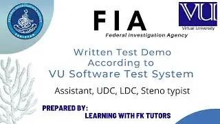 FIA Jobs Written Test Virtual University Demo, FIA Jobs Test Sample 2021