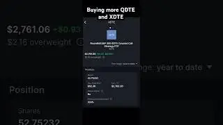 Buying more QDTE ETF and XDTE ETF #etf #etfs #investmentstrategy
