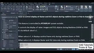 RTDISPLAY AutoCAD, Autocad OLE zoom, Autocad Image zoom, Autocad PAN, Autocad Raster, Autocad Zoom
