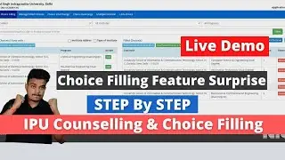 IPU 2021 Live Counseling & Choice Filling | Customised Choice Filling Features 😀