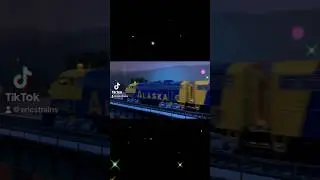 Alaska Railroad on a starry night.