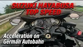 Suzuki Hayabusa 2022 Top Speed and Acceleration on german Autobahn with Akrapovic Exhaust Sound
