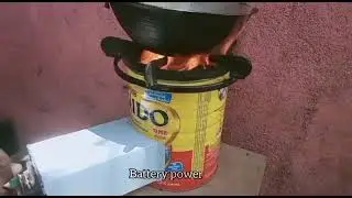 3 way power😱coconut charcoal stove || charcoal stove from old milk tin 🔥 || solar panel🌞|| battery 🔋