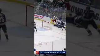 Jordan Binnington MAKES A HIT? #hockey #shorts