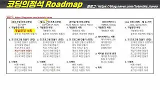 코딩의정석 채널의 로드맵입니다. 코딩 아직도 돈 주고 배우시는건 아니죠?