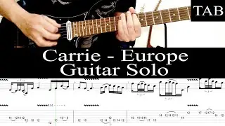 CARRIE - Europe (John Norum): SOLO guitar cover + TAB