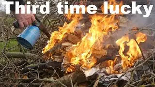 Burning wet wood, third times a charm