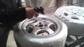 Покраска дисков автомобиля флейками полная версия