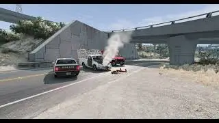 Beamng drive หนังสั้นรถกระบะซิ่งจนเเหกโค้ง