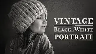 Vintage Black and White Portrait Photoshop Tutorial | Darkness Photography Editing