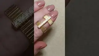 как сделать кольцо из бисера стеклярус. #tutorial #diy #mk