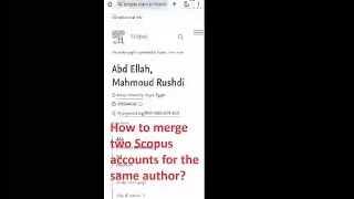 How to merge two Scopus accounts for the same author?