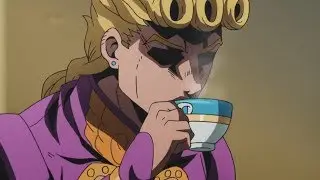 Giorno sippin tea in yo hood but animated