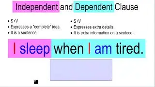 Types of Clauses: Dependent and Independent Clauses