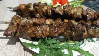 Сочная печень с курдюком, в сметане.