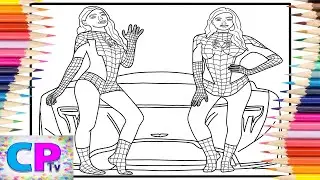 Spider - Man Girls and Aston Martin DP 100 on IPad/@coloringpagestv /Syn Cole - Gizmo [NCS Release]