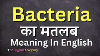 Bacteria Meaning In Hindi | Bacteria Ka Matlab