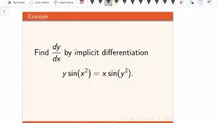 Example: Find the derivative by using the implicit differentiation