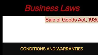 Conditions and Warranties
