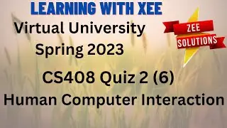 CS408 Human Computer Interaction Quiz 2 Spring 2023 virtual University of Pakistan