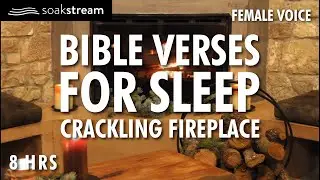 CRACKLING FIREPLACE 4K | 100+ Bible Verses For Sleep with Fireplace Sounds | NO MUSIC