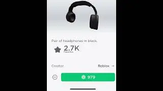 Roblox New Limited Black Headphones
