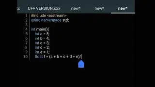 Simple C++ Program that calculates the average of five integers