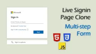 Live (Outlook) Signin Page Clone with HTML, CSS and JS | Multi-step Form