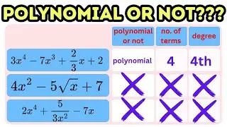 How to Determine if the Given Mathematical Expression is A  Polynomial or Not a Polynomial
