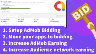 Setup AdMob & Audience network Bidding | Move your apps to bidding | AdMob mediation