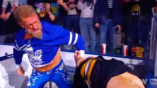Christian Cage vs Adam Copeland (Christian vs Edge) Hockey Fight AEW Dynamite (FULL CLIP)