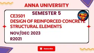 CE3501 Design of Reinforced Concrete Structural Elements Nov/Dec 2023