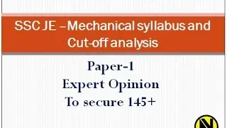 SSC JE Mechanical 2016 Cut-Off and syllabus