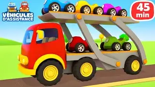 Les Véhicules d'assistance pour enfants. Les couleurs en français. Dessin animé sur les voitures