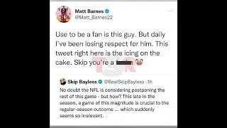 Skip Bayless receiving BACKLASH for #damarhamlin Selfish Tweet ‼️*NFL & NBA players respond 🤬*