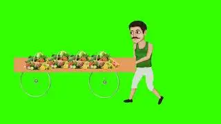 vegetable seller man with  / selling vegetable green screen no copyright video