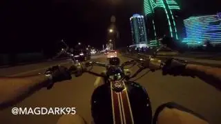 Ночной Грозный. Мото.