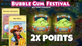 Township Level 110 #2 | I Win 200 T-Cash again...and again...[BIG ROLL 2X POINTS] Bubble Gum Event
