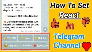 How to set React In Telegram Post | Radiant