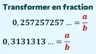 TRANSFORM 0.257257257... A FRACTION