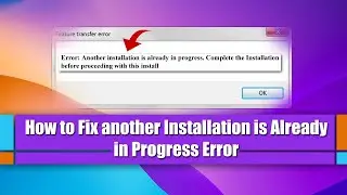 Fix another Installation is Already in Progress Error || Error Installation is already in progress