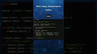 Rock, Paper, Scissors Game in Python 